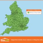 Free delivery area map insulated buildings