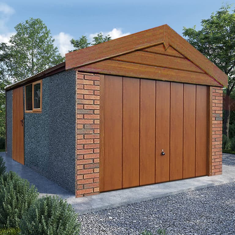 Golden Oak Woodthrope Monarch Concrete Garage