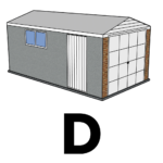 Concrete Garage Side Door & Window Position D
