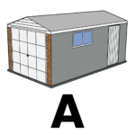 Concrete Garage Side Door & Window Position A