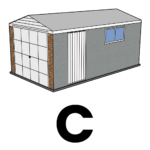 Concrete Garage Side Door & Window Position C